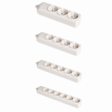 Base Bipolare 6 Prese Con Laterale Da Banco, 16A 250V, Colore Bianco Solera - Presa Multipla Da Incasso - 3