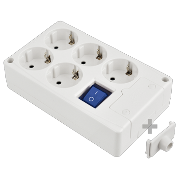 SOLERA 8105IL BASE MULTIPLE 5 TOMES 16A SUPERFICIE AMB INTERRUPTOR