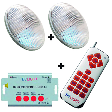 BSV KITLED PISCINA KIT CONTROLADOR+2 BOMBETA LED COLOR RGB