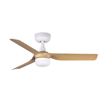 FARO 33821-1TW VENTILADOR SOSTRE DECORATIU MINI PUNT S BLANC 3 PALES FUSTA CLARA 10W CCT 90 DIAM.